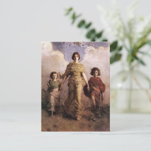 De maagd Abbott Handerson Thayer uit 1893 Feestdagenkaart (Staand voorkant)