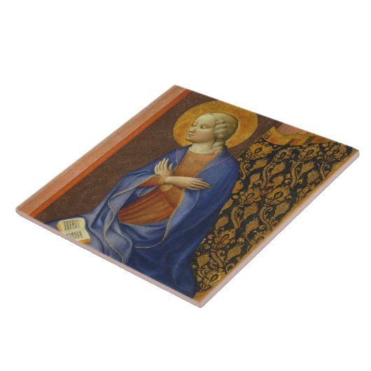 De Maagd Annunciate, c. 1430 (temperatuur op het p Tegeltje (Zijkant)