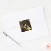 De maagd die de Baby Christus leert lezen Vierkante Sticker (Envelop)