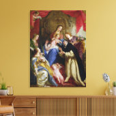 De maagd die de Rosary aanbiedt Canvas Afdruk (Insitu (Woonkamer))