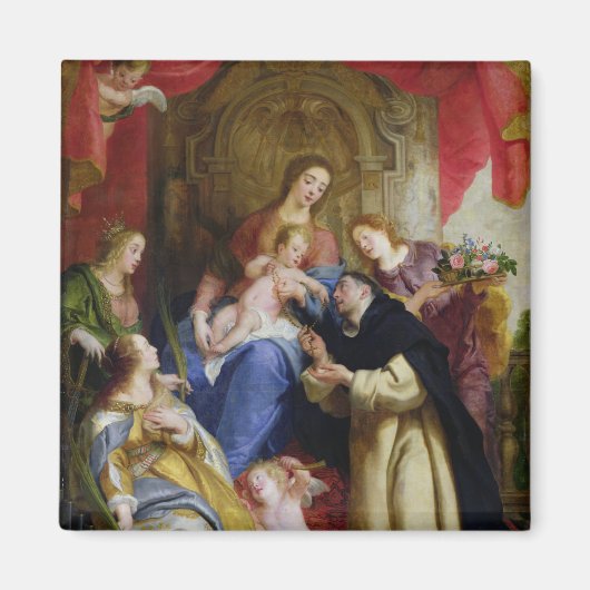 De maagd die de Rosary aanbiedt Magneet (Voorkant)