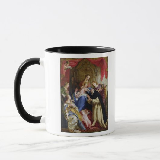 De maagd die de Rosary aanbiedt Mok (Links)