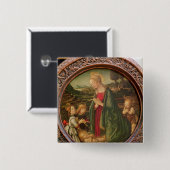 De Maagd die het Christelijke Kind bewondert Vierkante Button 5,1 Cm (Voorkant /achterkant)