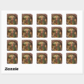 De Maagd die het Christelijke Kind bewondert Vierkante Sticker (Vel)