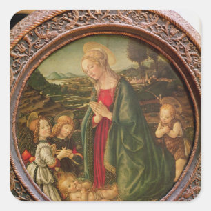 De Maagd die het Christelijke Kind bewondert Vierkante Sticker