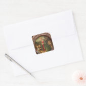 De Maagd die het Christelijke Kind bewondert Vierkante Sticker (Envelop)