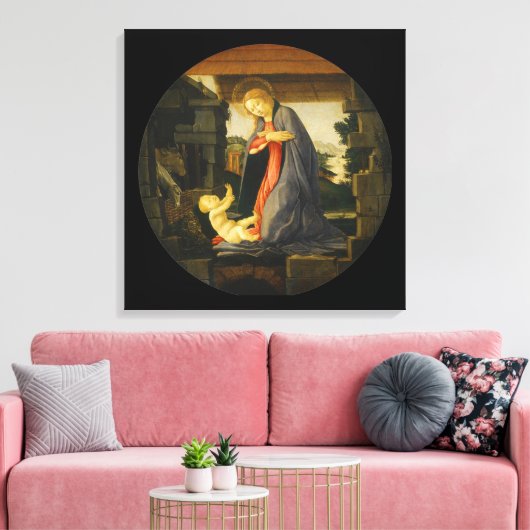 De Maagd die het Kind Advertent Canvas Afdruk (Insitu (Woonkamer))