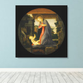 De Maagd die het Kind Advertent Canvas Afdruk (Insitu (Houten vloer))