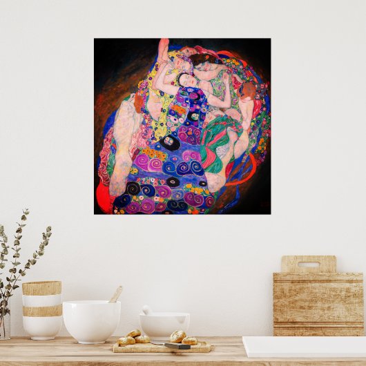 De Maagd door Gustav Klimt Poster (Keuken)