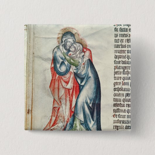 De Maagd en Christus, van de Passie van Vierkante Button 5,1 Cm (Voorkant)