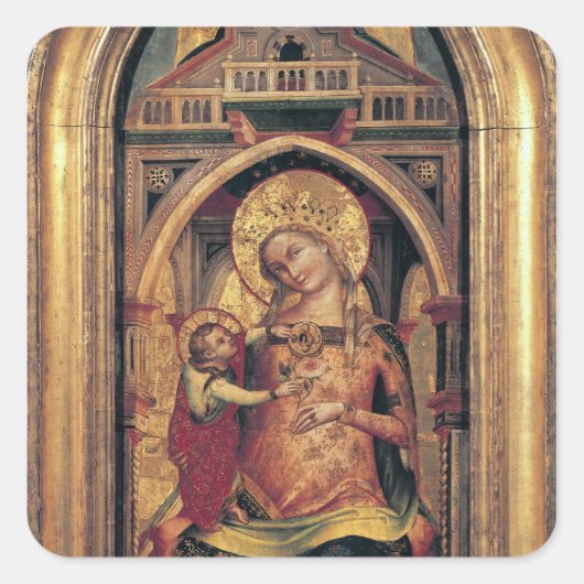 De Maagd en het Kind, 1372 Vierkante Sticker (Voorkant)