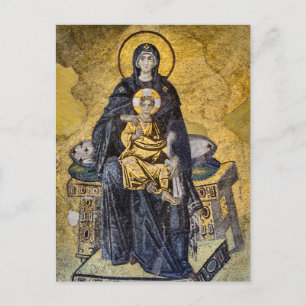De Maagd en het Kind Byzantijnse Mozaïek Icon Briefkaart