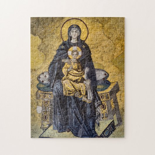 De Maagd en het Kind Byzantijnse Mozaïek Icon Legpuzzel (Verticaal)