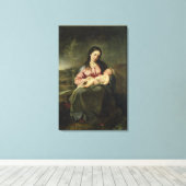 De Maagd en het Kind Canvas Afdruk (Insitu (Houten vloer))