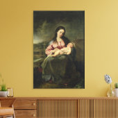 De Maagd en het Kind Canvas Afdruk (Insitu (Woonkamer))