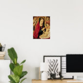 De Maagd en het Kind dat door Angels wordt geadorb Poster (Thuiskantoor)