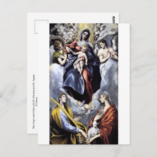 De Maagd en het Kind door Briefkaart El Greco (Voorkant / Achterkant)