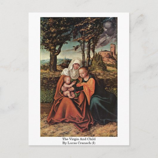 De maagd en het kind door Lucas Cranach (I) Briefkaart (Voorkant)