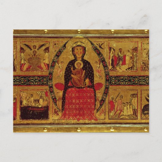 De Maagd en het Kind Enthroned Briefkaart (Voorkant)