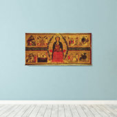 De Maagd en het Kind Enthroned Canvas Afdruk (Insitu (Houten vloer))
