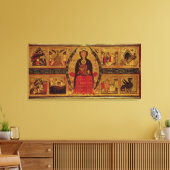 De Maagd en het Kind Enthroned Canvas Afdruk (Insitu (Woonkamer))