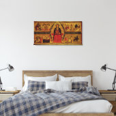 De Maagd en het Kind Enthroned Canvas Afdruk (Insitu (Slaapkamer))