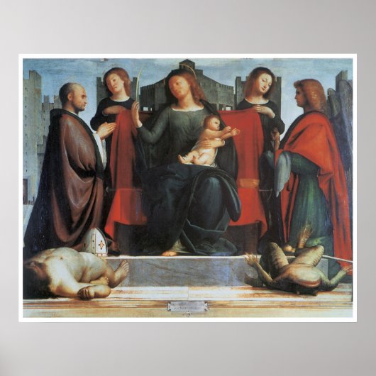 De Maagd en het Kind Enthroned... Poster (Voorkant)