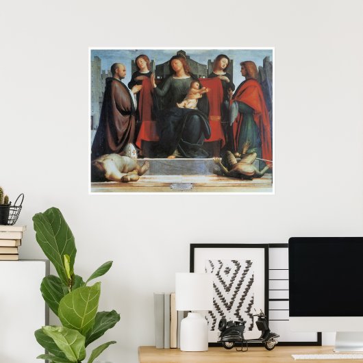 De Maagd en het Kind Enthroned... Poster (Thuiskantoor)