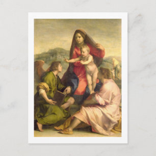 De Maagd en het Kind met een Saint en een Angel, c Briefkaart