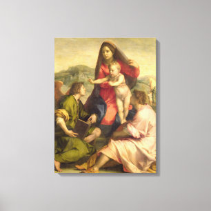 De Maagd en het Kind met een Saint en een Angel, c Canvas Afdruk