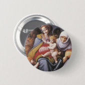 De Maagd en het Kind met Elizabeth Ronde Button 5,7 Cm (Voorkant /achterkant)