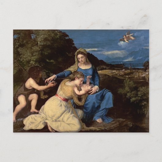 De maagd en het kind met heiligen, 1532 briefkaart (Voorkant)