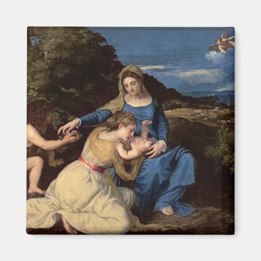 De maagd en het kind met heiligen, 1532 magneet (Voorkant)