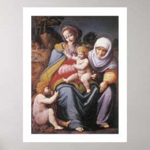 De Maagd en het Kind met Saint Elizabeth Poster