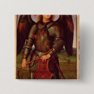 De Maagd en het Kind met SS. Raphael en Vierkante Button 5,1 Cm