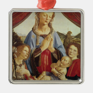 De Maagd en het Kind met Twee Angels, c.1470's Metalen Ornament