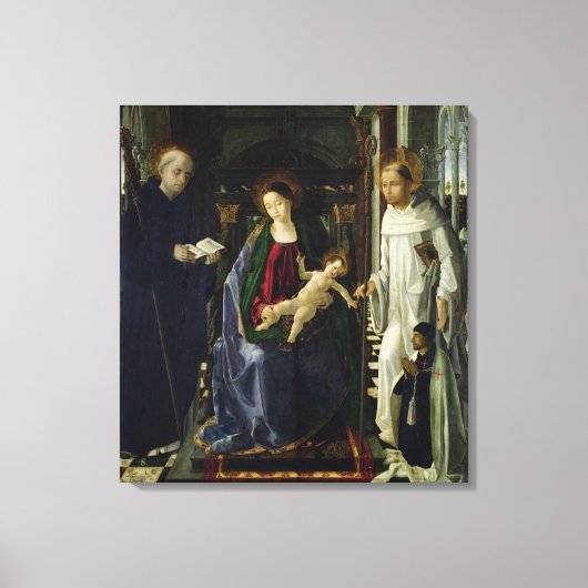 De Maagd en het Kind (olie) Canvas Afdruk (Voorkant)