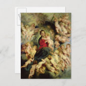 De maagd en het kind omringd briefkaart (Voorkant / Achterkant)