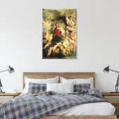De maagd en het kind omringd canvas afdruk (Insitu (Slaapkamer))