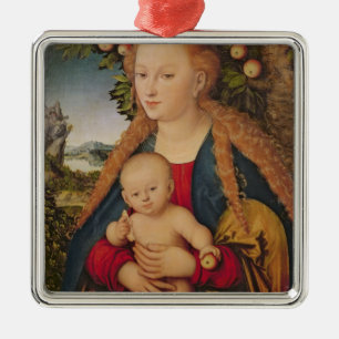 De Maagd en het Kind onder een Apple Boom Metalen Ornament