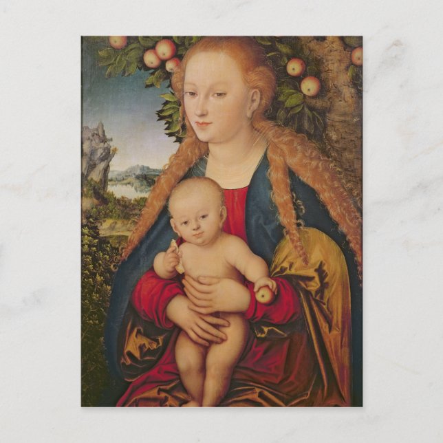 De maagd en het kind onder een Apple Tree Briefkaart (Voorkant)