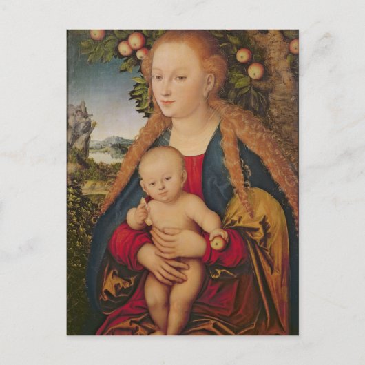 De maagd en het kind onder een Apple Tree Briefkaart (Voorkant)