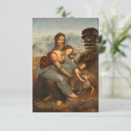 De Maagd en het Kind Saint Anne Leonardo da Vinci Bedankkaart (Staand voorkant)