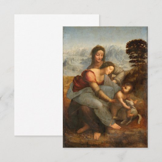 De Maagd en het Kind Saint Anne Leonardo da Vinci Bedankkaart (Voorkant / Achterkant)