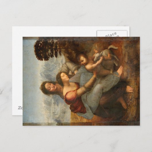 De Maagd en het Kind Saint Anne Leonardo da Vinci Briefkaart (Voorkant / Achterkant)