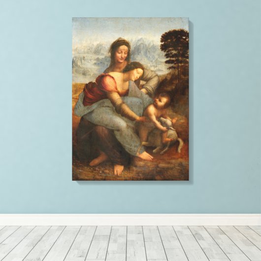 De Maagd en het Kind Saint Anne Leonardo da Vinci Canvas Afdruk (Insitu (Houten vloer))