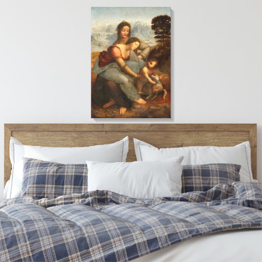 De Maagd en het Kind Saint Anne Leonardo da Vinci Canvas Afdruk (Insitu (Slaapkamer))