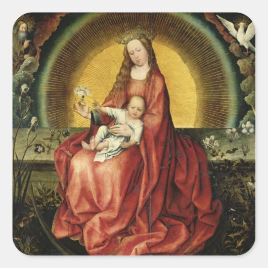 De Maagd en Kind 2 Vierkante Sticker (Voorkant)