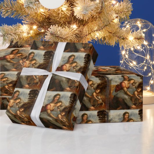 De Maagd en Kind met Sint-Anna Leonardo da Vinci Cadeaupapier (Feestdagen)