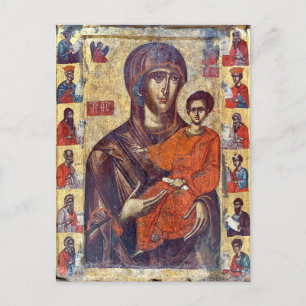 De Maagd Hodegetria geflankeerd door Profeten Icon Briefkaart